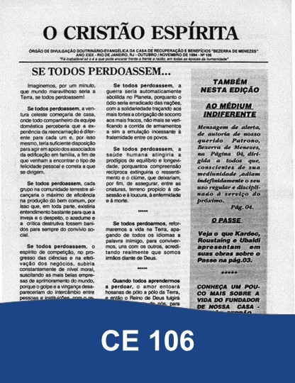 Capa da Edição 106 de O Cristão Espírita