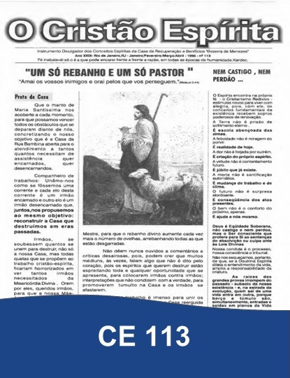 Capa da Edição 113 de O Cristão Espírita