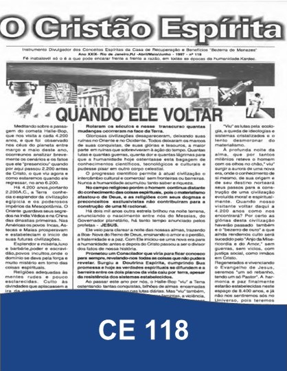 Capa da Edição 118 de O Cristão Espírita