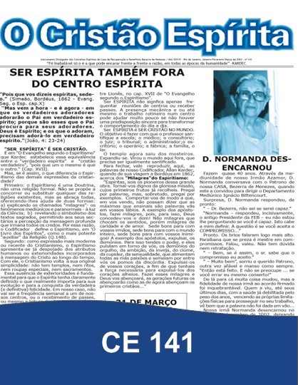 Capa da Edição 141 de O Cristão Espírita