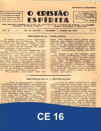 Capa da Edição 16 de O Cristão Espírita