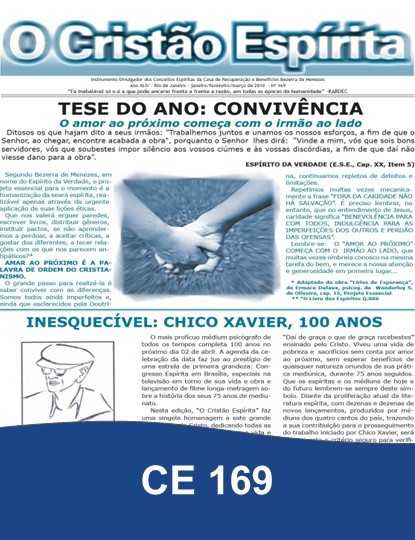 Capa da Edição 169 de O Cristão Espírita