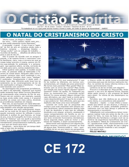 Capa da Edição 172 de O Cristão Espírita