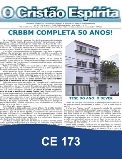 Capa da Edição 173 de O Cristão Espírita