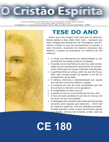 Capa da Edição 180 de O Cristão Espírita