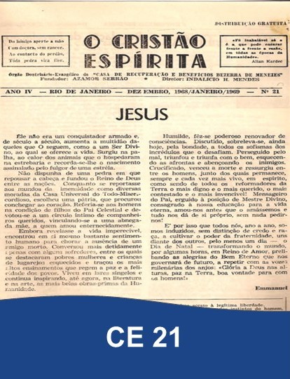 Capa da Edição 21 de O Cristão Espírita