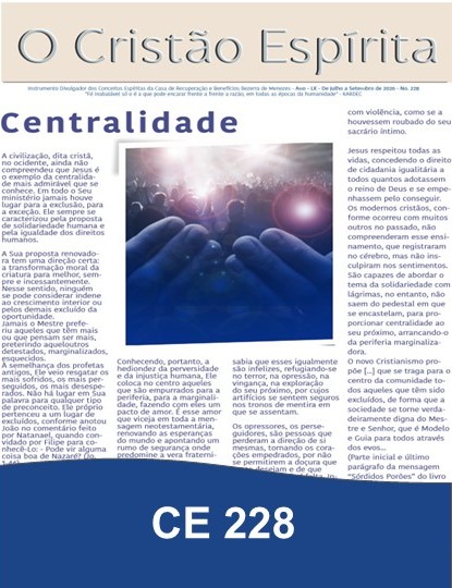 Capa da Edição 228 de O Cristão Espírita