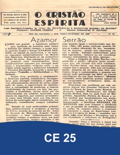 Capa da Edição 25 de O Cristão Espírita