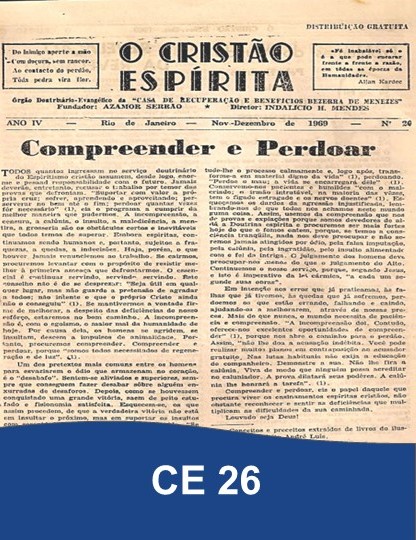 Capa da Edição 26 de O Cristão Espírita