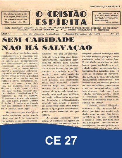 Capa da Edição 27 de O Cristão Espírita
