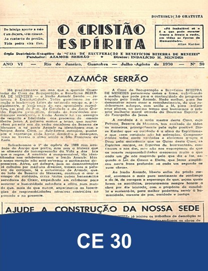 Capa da Edição 30 de O Cristão Espírita