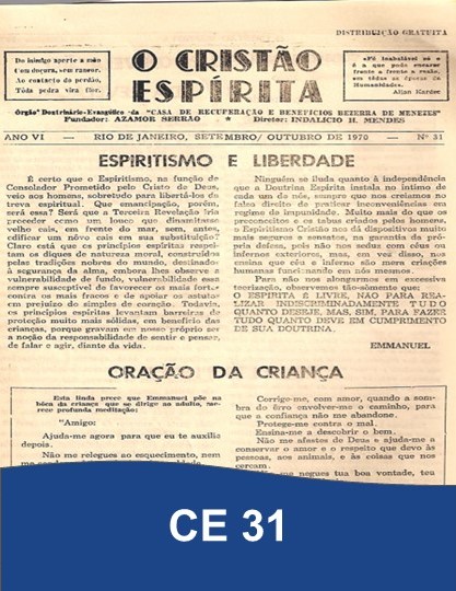Capa da Edição 31 de O Cristão Espírita