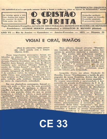 Capa da Edição 33 de O Cristão Espírita