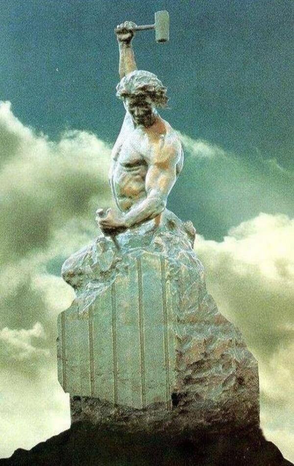 ilustração de homem esculpindo a si mesmo