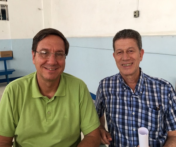 Mario e Evaldo, dois dos responsáveis pela nossa Evangelização da Família