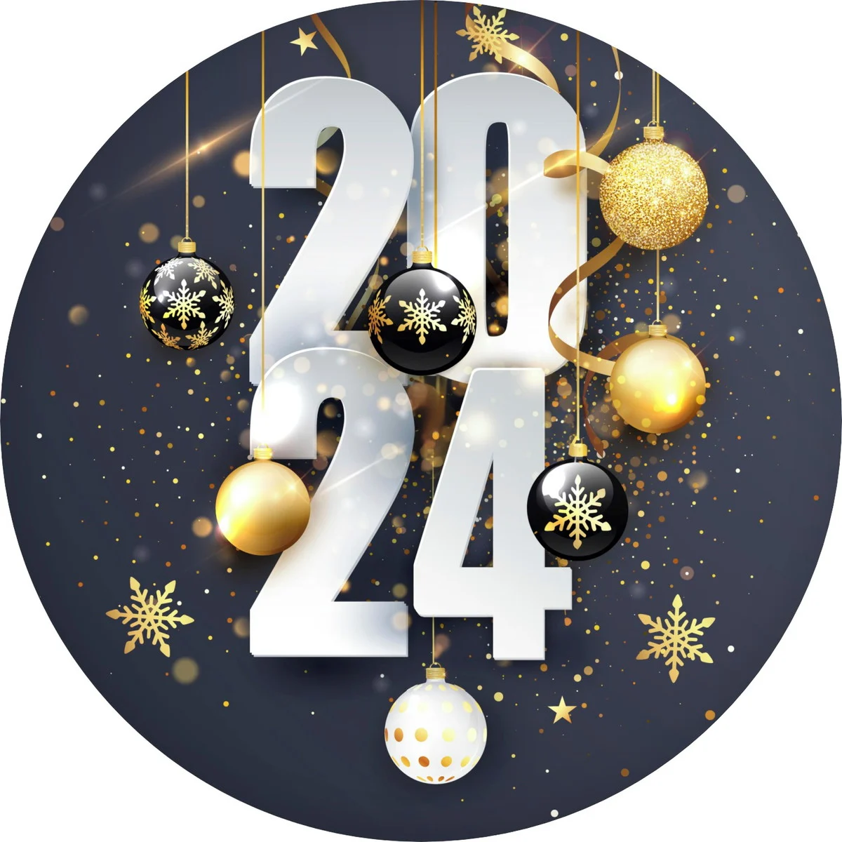 Número 2024 entre sinais festivos e natalinos