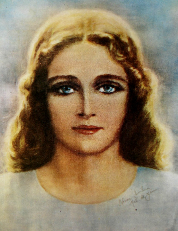 Retrato falado de Maria de Nazaré, a partir de impressões do médium Chico-Xavier