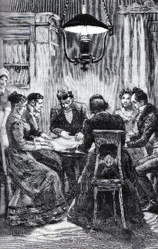Ilustraçao do século XIX sobre o Espiritismo