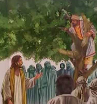 Ilustração sobre a vida de Zaqueu, o publicano