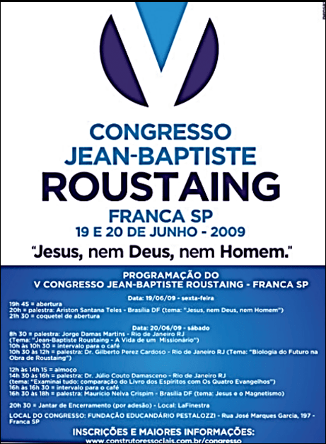 Cartaz com programação do 5o Congresso Roustaing