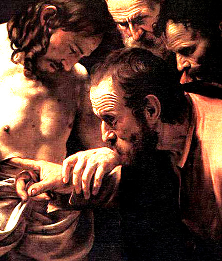 Quadro de Caravaggio - Jesus e Tomé