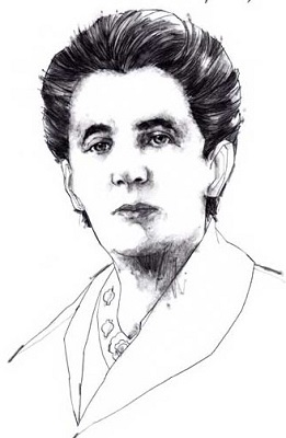 Desenho do rosto da médium Zilda Gama
